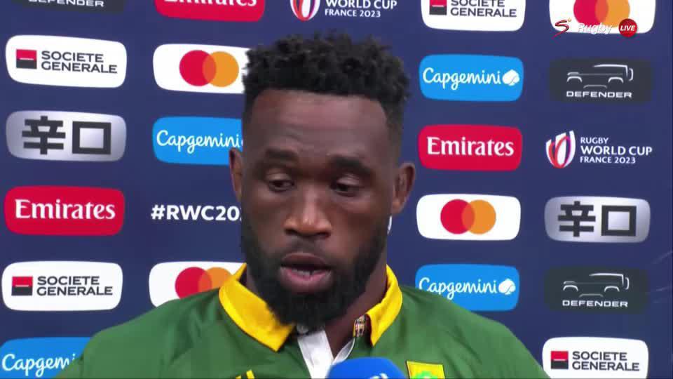 "Most importantly the people back at home." This message from Siya Kolisi to South Africa 🥺🇿🇦 #StrongerTogether | #RWC2023