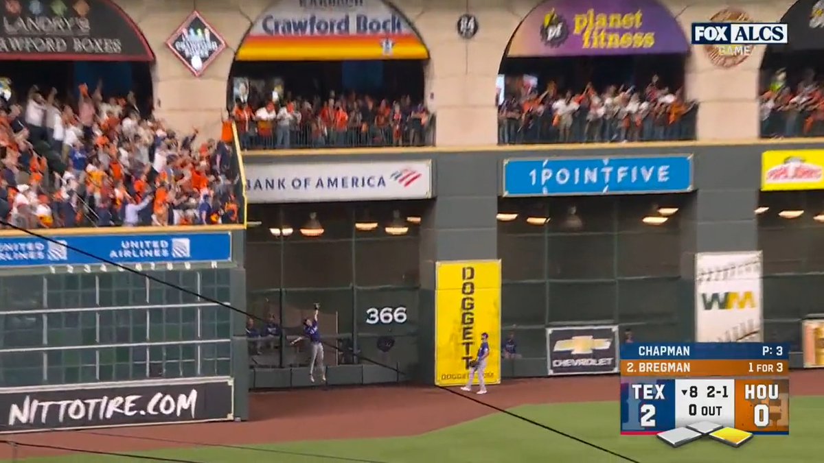 Evan Carter tracked it down! #ALCS