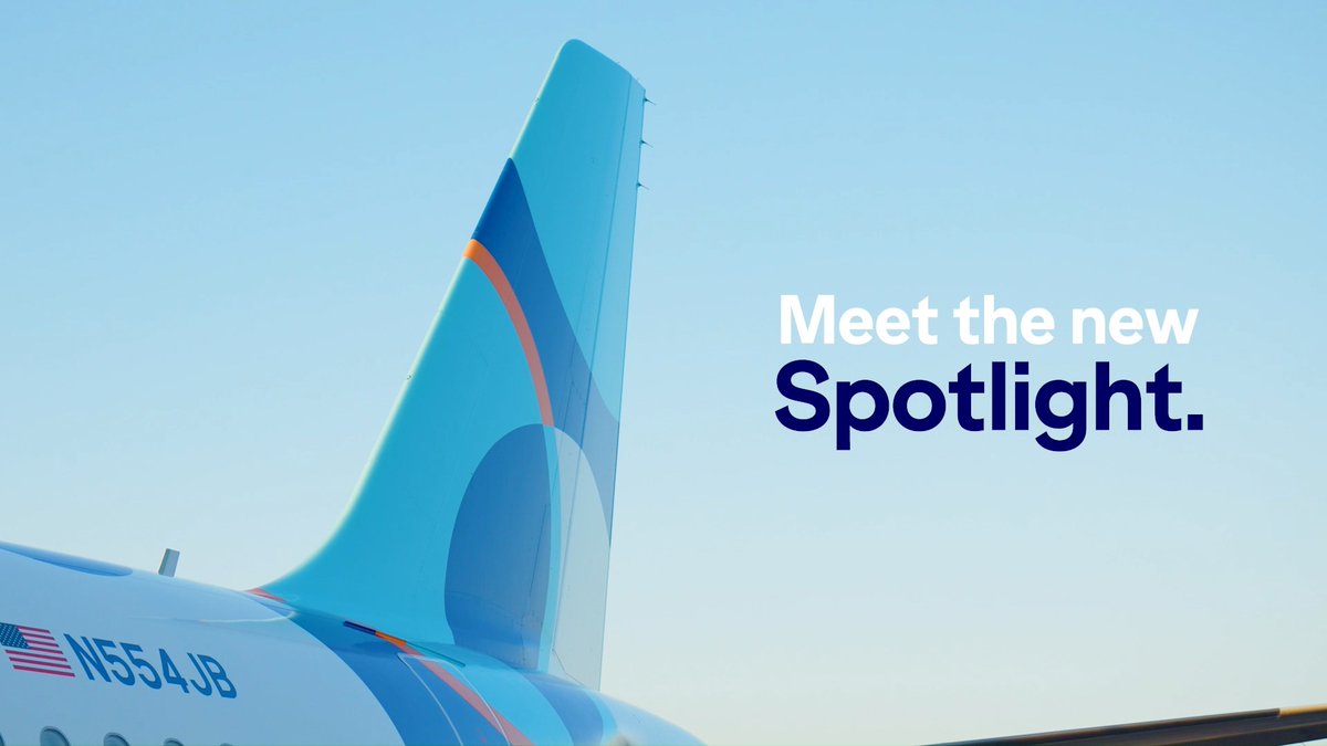 With its bold all-blue body and bright splashes of color, our newly redesigned Spotlight livery is fierce. Soon to steal the spotlight on our A320s.