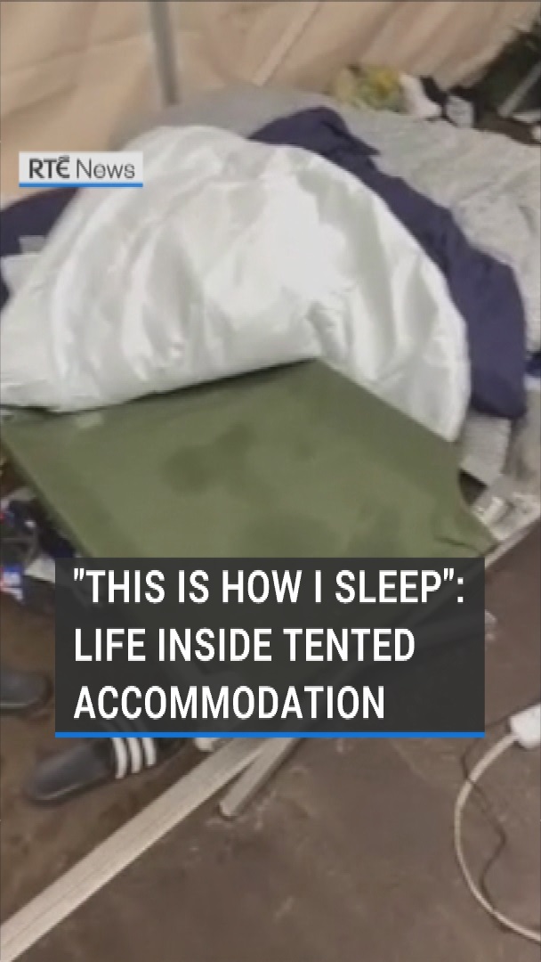 The United Nations Refugee Agency has raised concerns at the use of tented accommodation for asylum seekers and refugees in Ireland. One man, who has been living in a tent for over a month, sent footage of his accommodation during Storm Agnes | Read more: