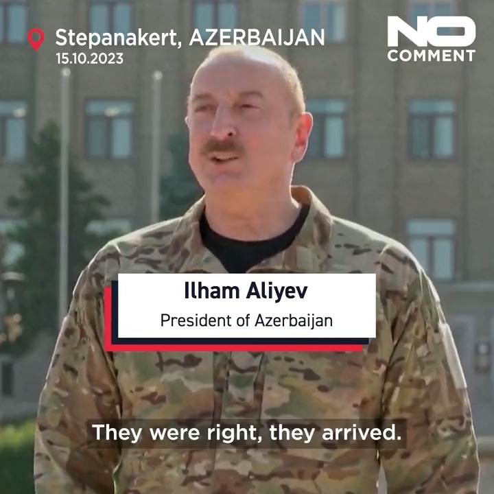 ❝Some of those who were sitting in this building threatened us. They said that their tanks would reach Baku. They arrived - now they are in the trophy park❞ Azerbaijani President Aliyev raised the national flag in the capital of the former breakaway region of Nagorno-Karabakh.