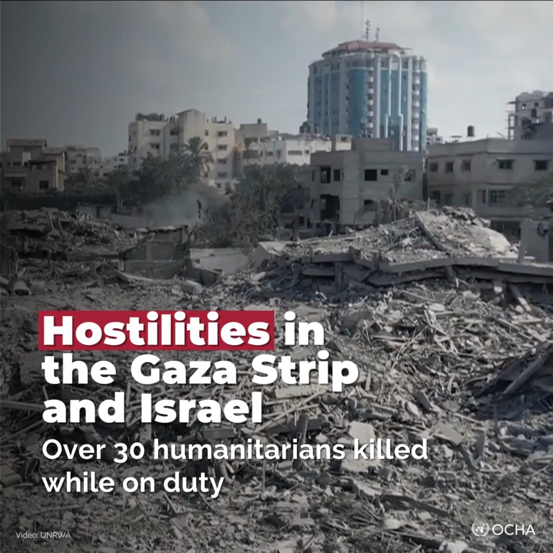 About 1 million people have been displaced in the #GazaStrip. Humanitarians warn that the population “is at imminent risk of death or infectious disease outbreak if water and fuel are not immediately allowed to enter the Strip." Latest update: