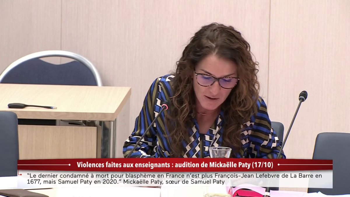 Commission d'enquête agressions enseignants : "Il y a deux limites à l’octroi de la protection fonctionnelle. Si la faute est imputable à l’agent. A partir du moment où mon frère a été considéré comme un coupable il ne pouvait pas l'obtenir", répond Mickaëlle Paty à Pierre Ouzoulias