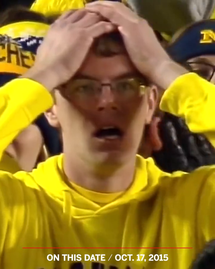 Eight years ago today, this iconic meme was born after a botched Michigan punt against Michigan State 😅