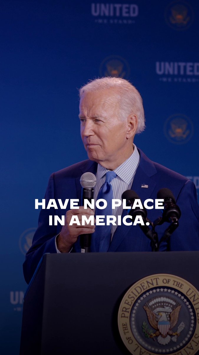 Folks, there are core values that should bring us together as Americans. And one of them is standing together against hate, racism, bigotry, and violence that have long haunted and plagued our nation.