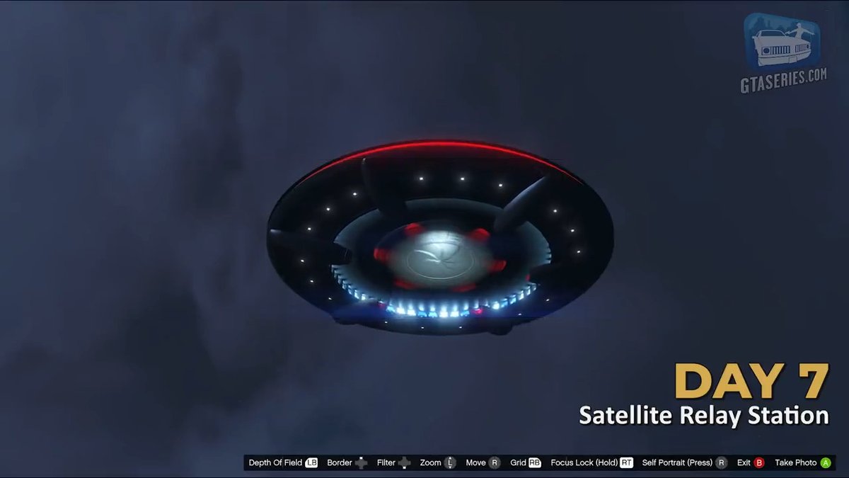#GTAOnline UFO DAY 7 Take a picture of the UFO available between 10PM and 4AM and send it to Omega to receive $15,000 and 1000 RP. Today's UFO location is unique, make sure to take a picture of it to obtain the three variants of the Glow Believe Cap at the end of this month.