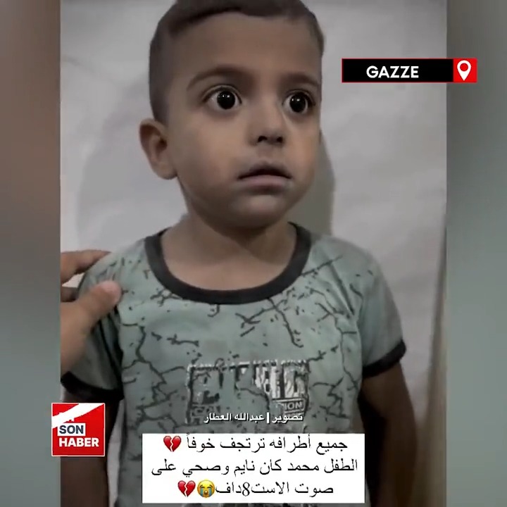 İsrail'in vurduğu hastanede korkutan titreyen Gazzeli çocuk!