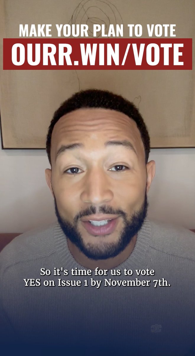 You heard it from @JohnLegend: Let’s stand up for our families and our freedoms. You can #VoteYesOnIssue1 right now!