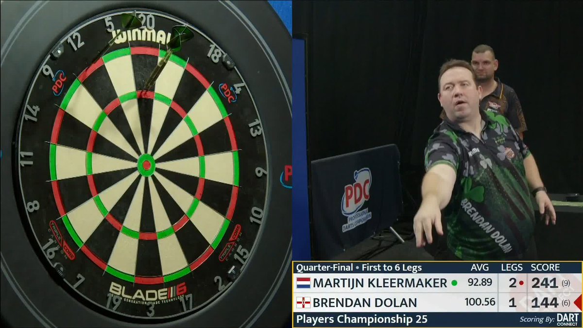 NINE-DART DOLAN! 💥 Brendan Dolan achieves perfection in his quarter-final clash against Martijn Kleermaker! It's another moment of magic from 'The History Maker'! 👏 👉 #PC25 QFs