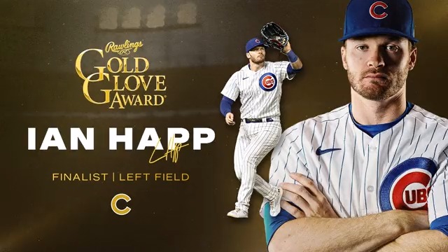 Congratulations to Ian Happ on being named a #RawlingsGoldGloveAwards finalist for the second consecutive year! Happ led all left fielders with a career high 12 outfield assists.