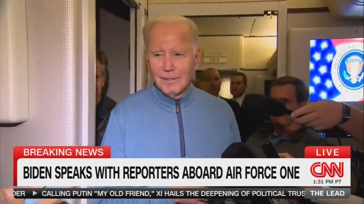Reporter: Do you have a view of Jim Jordan’s current predicament? President Biden, smiling: I ache for him