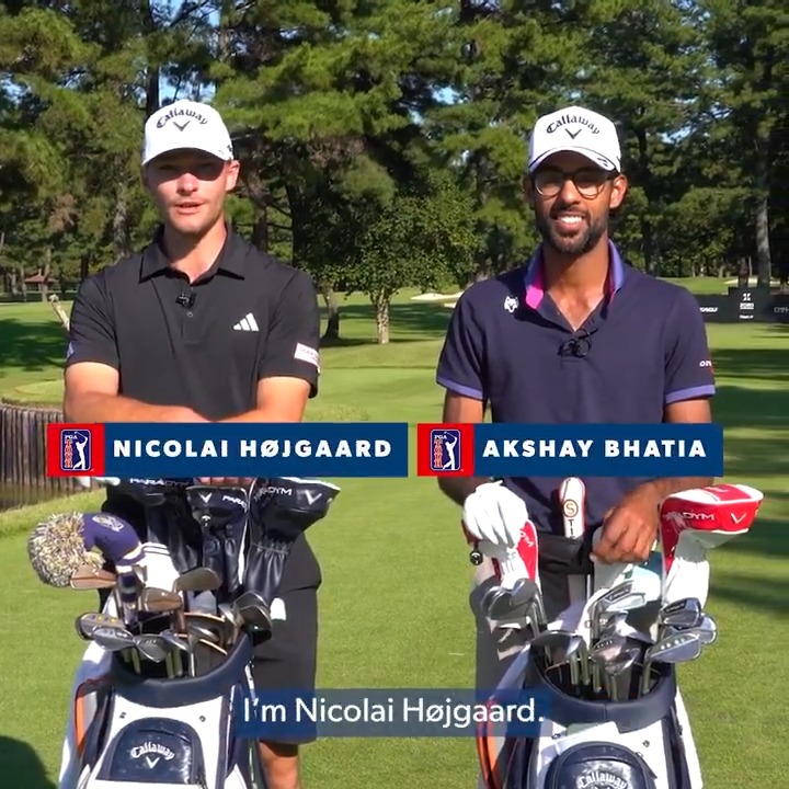 Two greens, double the fun. @AkshayBhatia_1 and Nicolai Højgaard face off in a match on No. 5 @ZOZOCHAMP. The catch? They’re playing with their non-dominant hand 😆