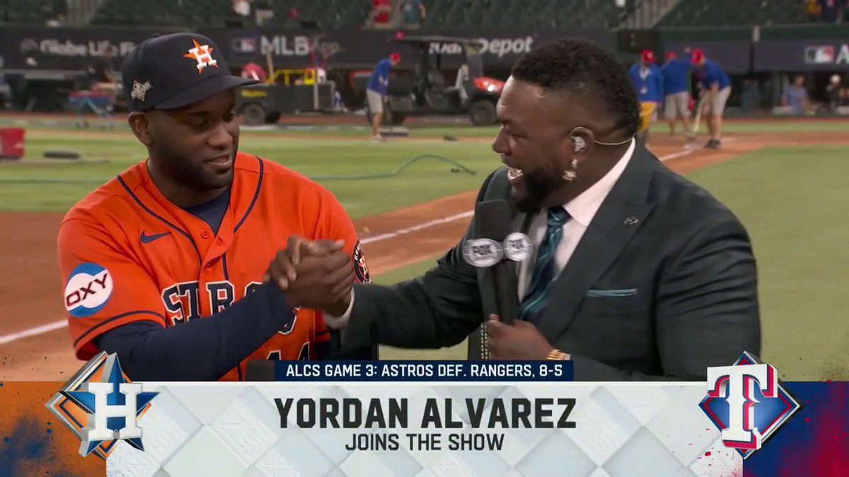 "Baby Papi in the building!" Yordan Alvarez joins the postgame show after the Houston Astros 8-5 win tonight Kevin Burkhardt | Alex Rodriguez | David Ortiz | Derek Jeter