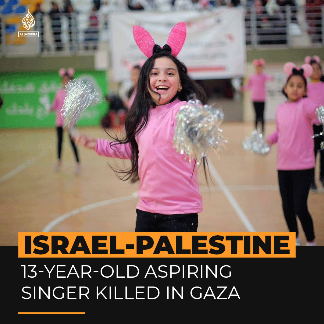 13-year-old Hala Abu Sa’da dreamed of becoming a singer. She was killed by an Israeli air strike which destroyed her house in the besieged Gaza Strip ⤵️