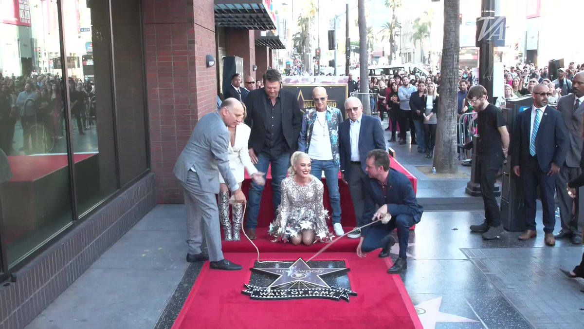 Gwen Stefani's star on the Hollywood Walk of Fame is unveiled.