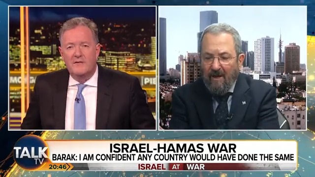 "If too many Palestinian civilians are slaughtered in revenge for what happened October 7th, the world's mood will change." Piers Morgan warns former Israeli Prime Minister Ehud Barak there will be a tipping point "if Israel is not careful." Piers Morgan | אהוד ברק