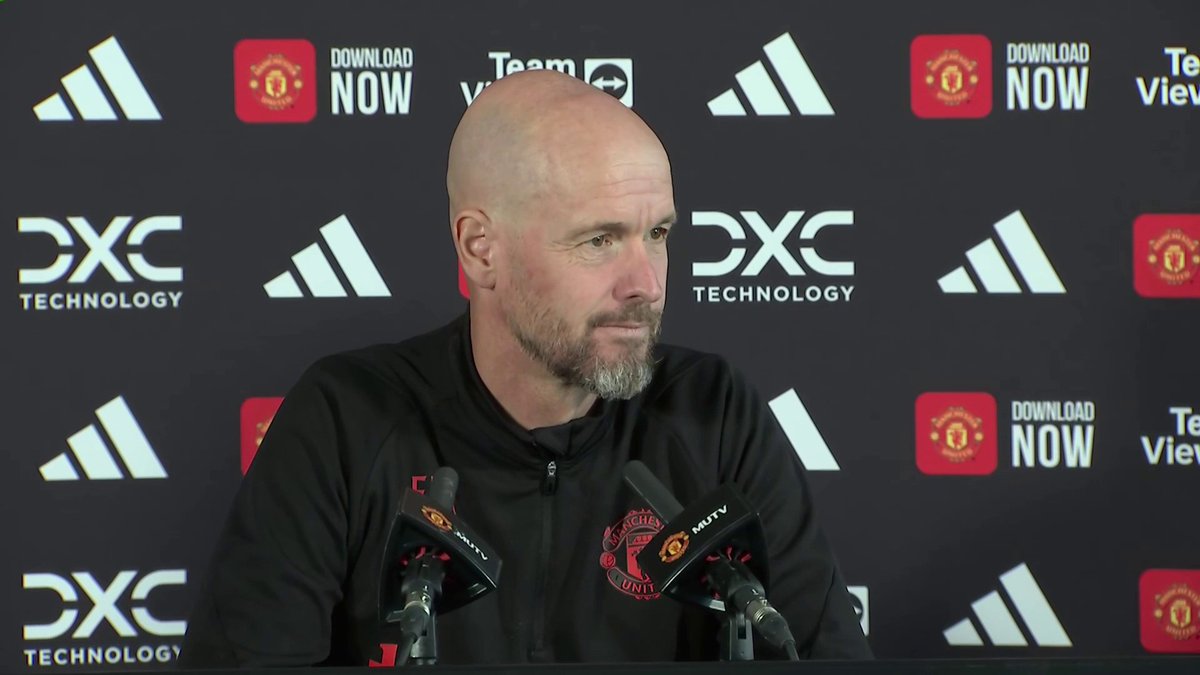 💬 "I'm focusing on my team" Manchester United boss Erik Ten Hag remained tight-lipped on news of the proposed minority takeover of the club and Jadon Sancho's future 🔴