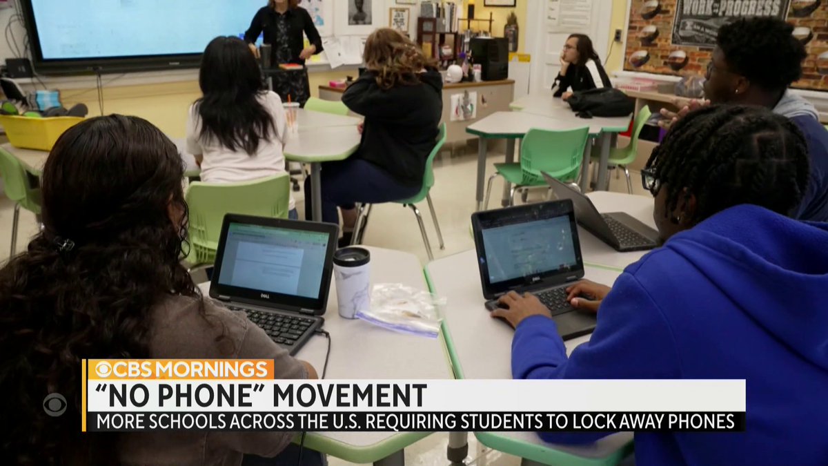 Up to 95% of U.S. teenagers own a cell phone and kids receive about 500 notifications a day — many during school hours. One New York school is taking part in the growing “no-phone” movement. A teacher there says it has been a game changer: “I saw kids’ faces again.”