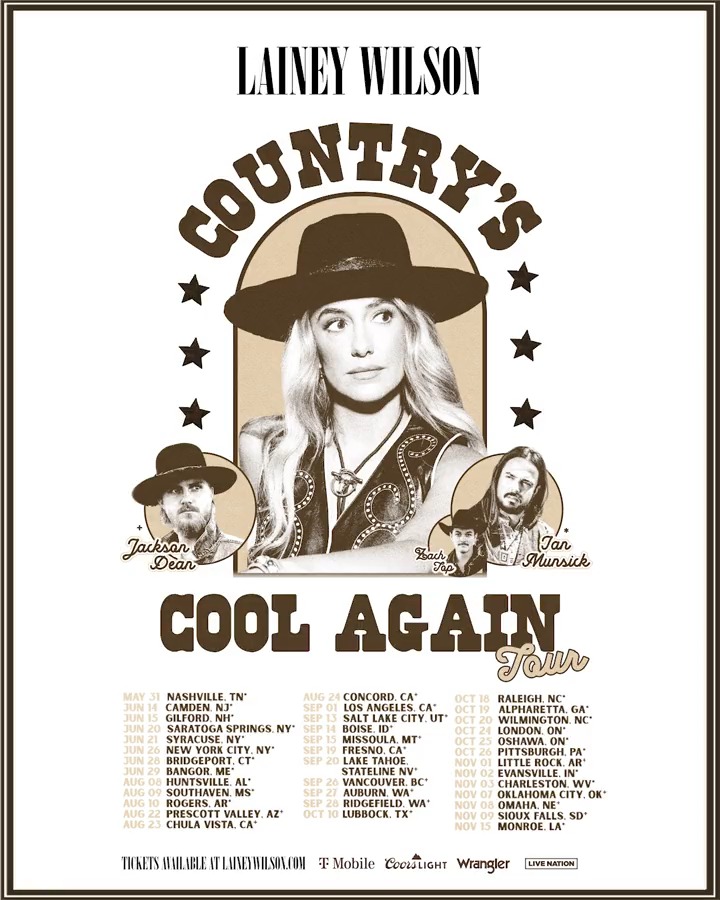 I’m bringin’ some country to a city near you in 2024 with my buddies @ianmunsick, @thejacksondean, & @zachtopmusic. 🤠✨Join the Wild Horses at to get exclusive access to #CountrysCoolAgain tour presale tickets & VIP packages starting Monday, 10/23.