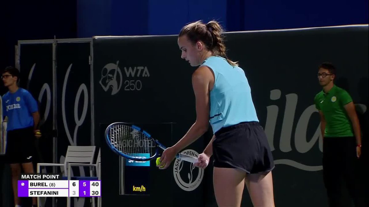 🇫🇷 Strasbourg 🇨🇭 Lausanne 🇹🇳 Monastir Clara Burel is through to her third WTA semifinal of 2023! #JasminOpen