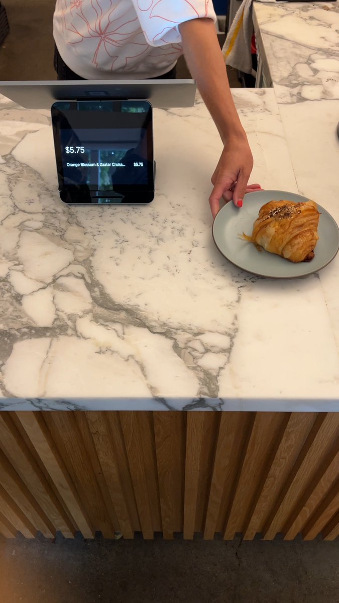 Making an orange blossom and zaatar croissant at vive la tarte 🥐