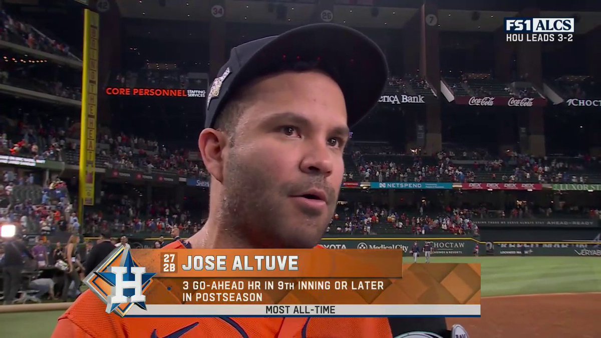 Jose Altuve tells Ken Rosenthal that his go-ahead homer in the 9th today ranks No. 1 in his postseason career 🙌 What a moment for the Houston Astros second baseman!
