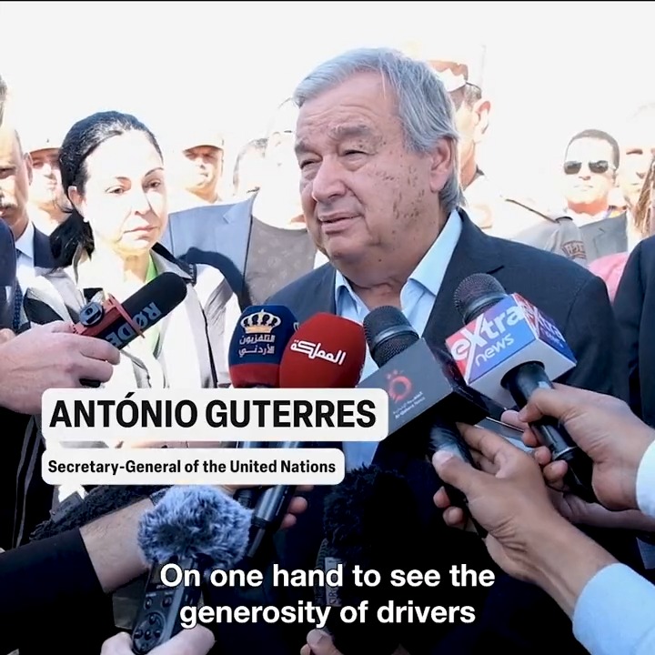“We must stop this dramatic impasse. We absolutely need to move the trucks as quickly as possible, and as many as possible.” – António Guterres says allowing aid through the Rafah crossing into Gaza could mean the difference between life & death.