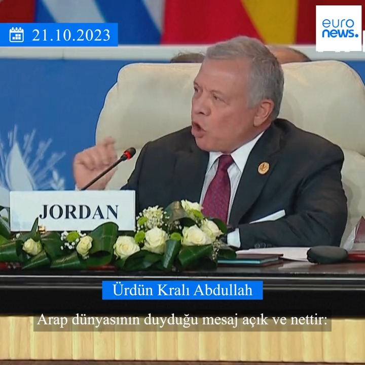 "Arap dünyasının duyduğu mesaj açık ve net: Filistinlilerin hayatı İsraillilerin hayatından daha önemsizdir. Uluslararası hukukun uygulanması isteğe, insan hakları ise ırka ve inanca bağlıdır" Ürdün Kralı Abdullah, Gazze için Kahire Barış Zirvesi'nde konuştu