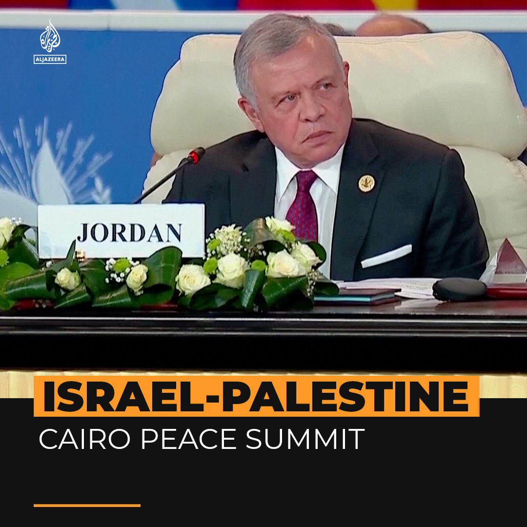 World leaders at the Cairo Peace Summit are trying to ‘de-escalate’ the Israel-Gaza war. Jordan’s King Abdullah used his speech to condemn the war crimes of collective punishment and the forced displacement of Palestinians ⤵️