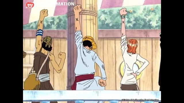 When they all raised their arms to show the "x" 😭😭😭 (via One Piece)