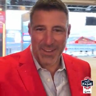 Great to be back and in the red jacket. The Hall presented by RTX | Mike Vrabel