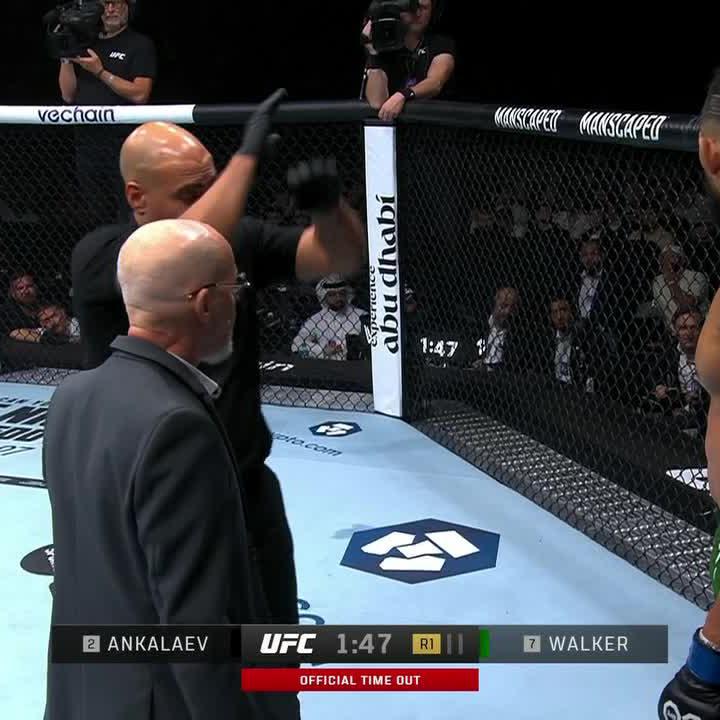 The bout between Magomed Ankalaev and Johnny Walker has been called a no contest after Walker was deemed unable to continue due to an illegal knee from Ankalaev. #UFC294