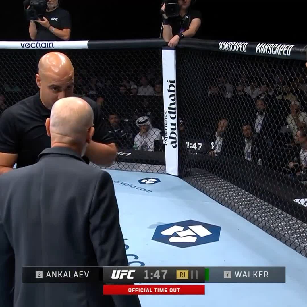 Qué ocurrió? El doctor detiene la pelea por una rodilla ilegal, pero Walker parece estar bien y quiere continuar #UFC294