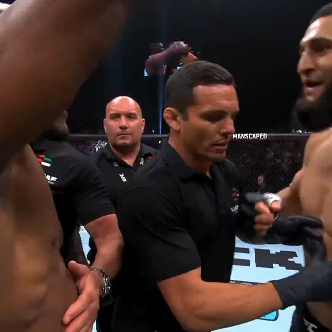 Security has to hold Usman and Chimaev back before the fight starts! 🔥 #UFC294