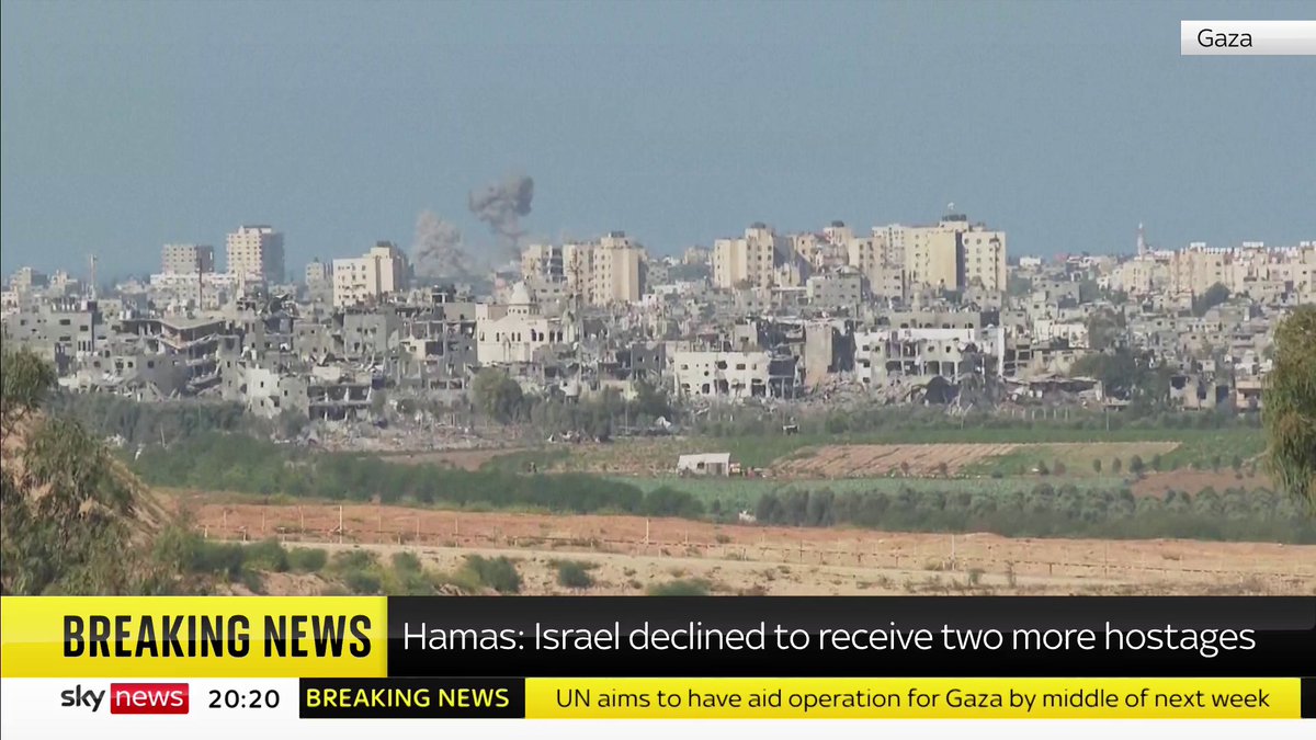 BREAKING: The Hamas militant group has claimed it intended to release two more hostages for "humanitarian reasons" but Israel "declined to receive them". Live updates: 📺 Sky 501, Virgin 602, Freeview 233 and YouTube