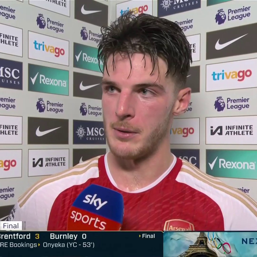 Declan Rice with a very honest post-match interview. Courtesy of NBC Sports. 📱
