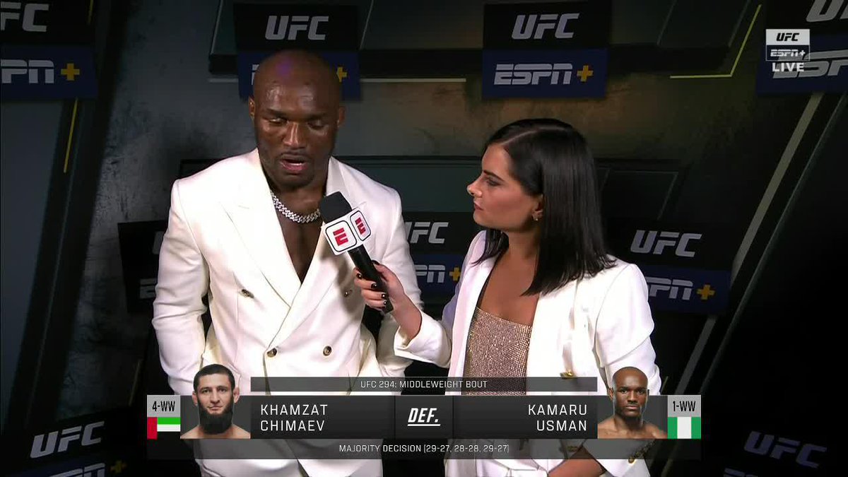Kamaru Usman reflects on his loss to Khamzat Chimaev at #UFC294.
