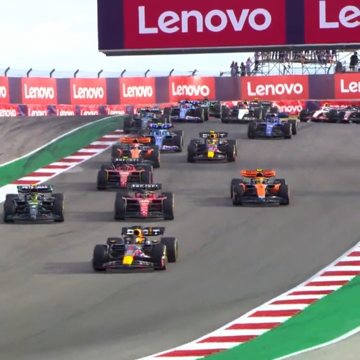 Wheel to wheel up to Turn 1 at the start ⚔️😮 #F1Sprint #USGP