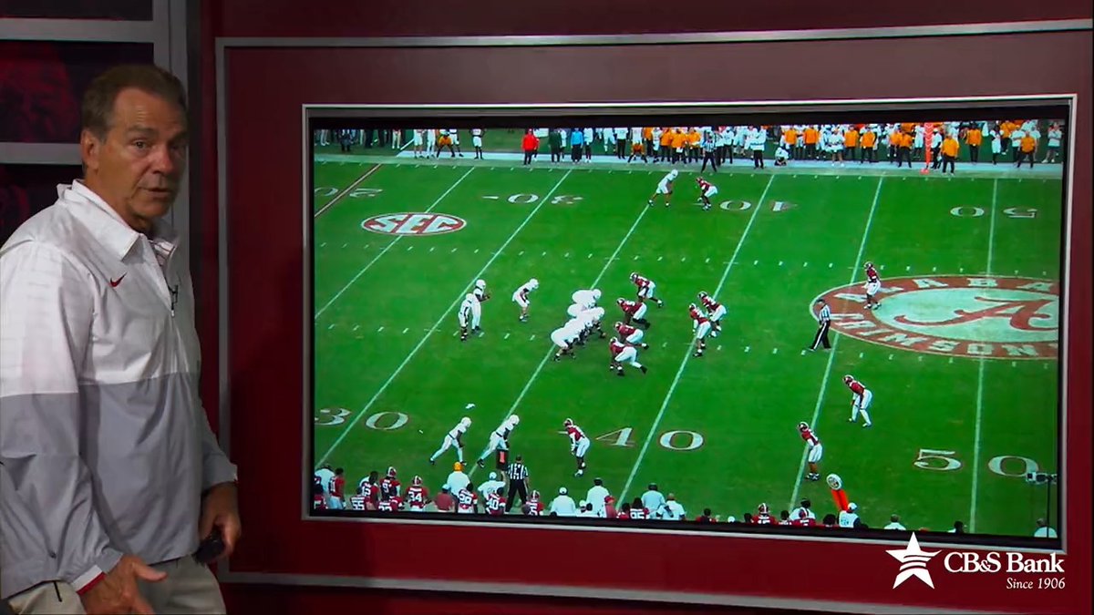 Coach Saban draws up the Play of the Game from Alabama Football's win over Tennessee. #RollTide | CB&S Bank