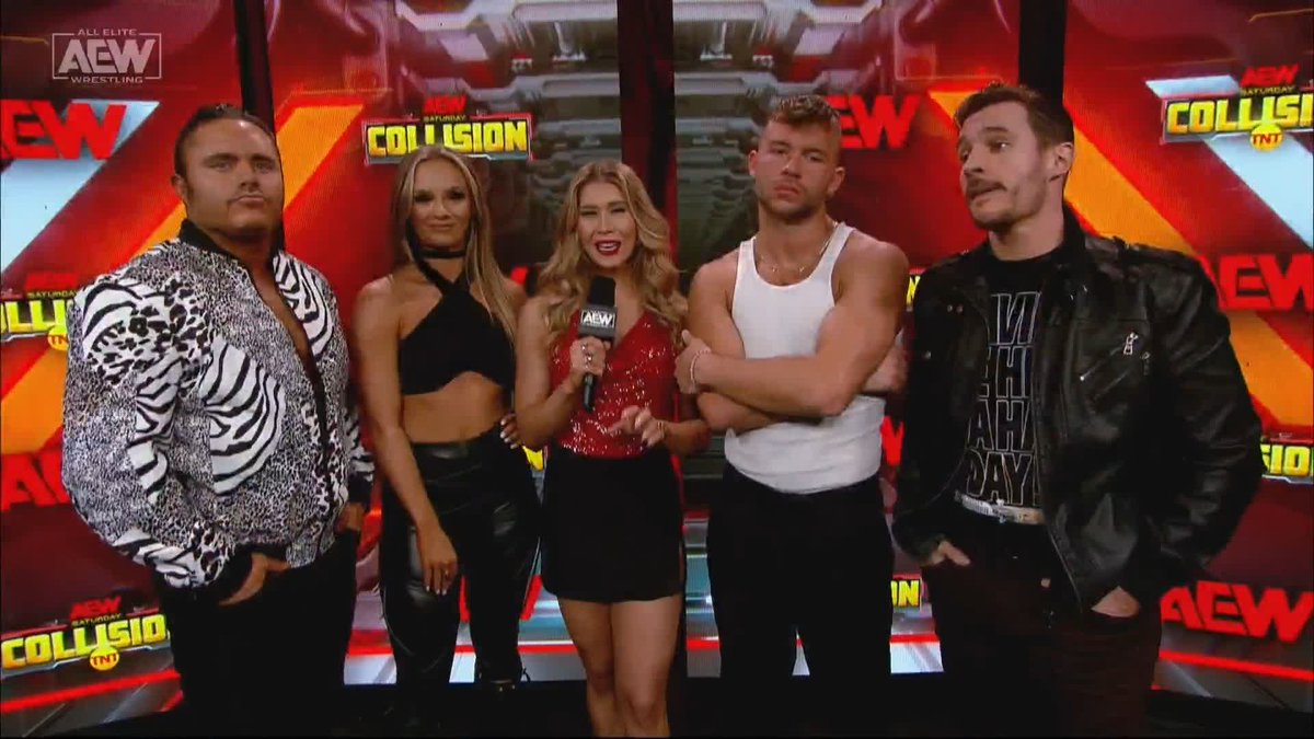 Ruby Soho and Angelo Parker commiserate over their intense family problems! Watch #AEWCollision LIVE on TNT! Daddy Magic | ‘Cool Hand’ Angelo Parker | javi | Anna Jay | Ruby Soho