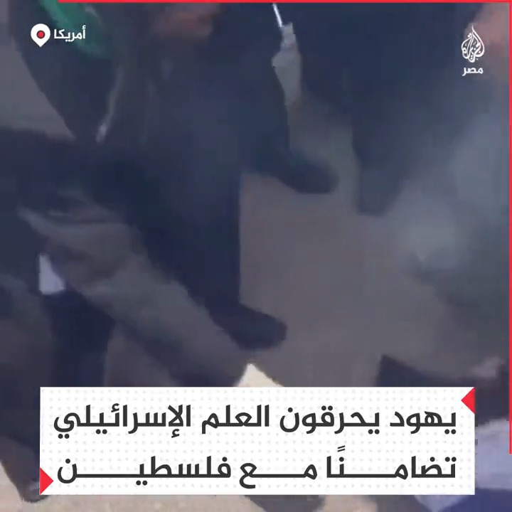 "فلسطين ستكون حرة".. متظاهرون يهود في الولايات المتحدة يرفعون علم فلسطين ويحرقون العلم الإسرائيلي اعتراضًا على حرب غزة