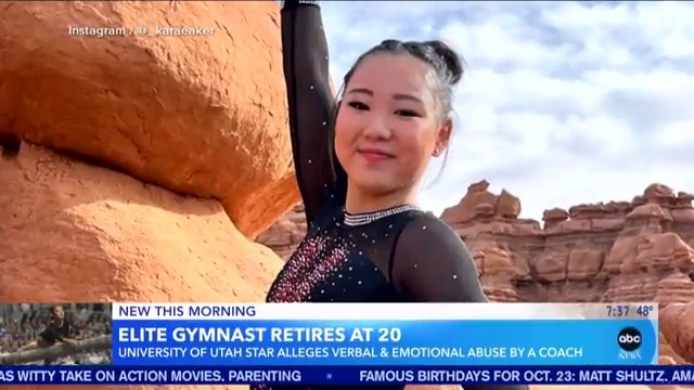 A University of Utah gymnast announces her retirement after alleging verbal and emotional abuse by a coach. Eva Pilgrim has the details.