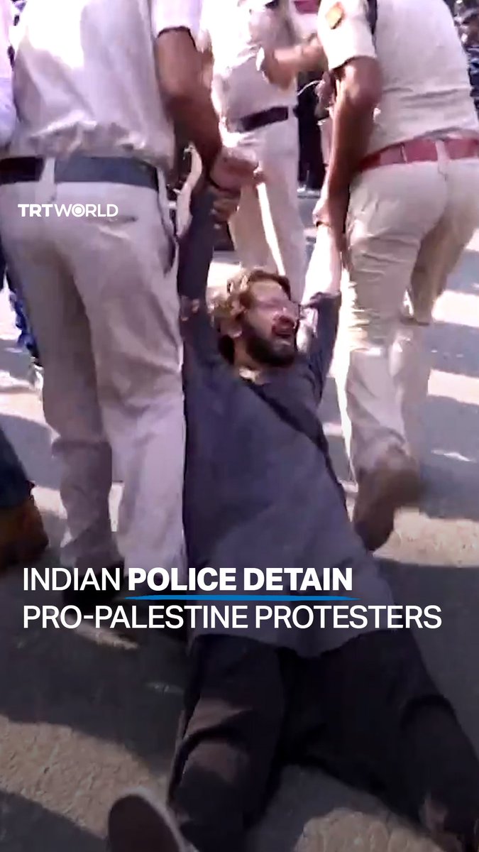 Indian police intervened in peaceful pro-Palestinian demonstrations in New Delhi, detaining numerous protesters