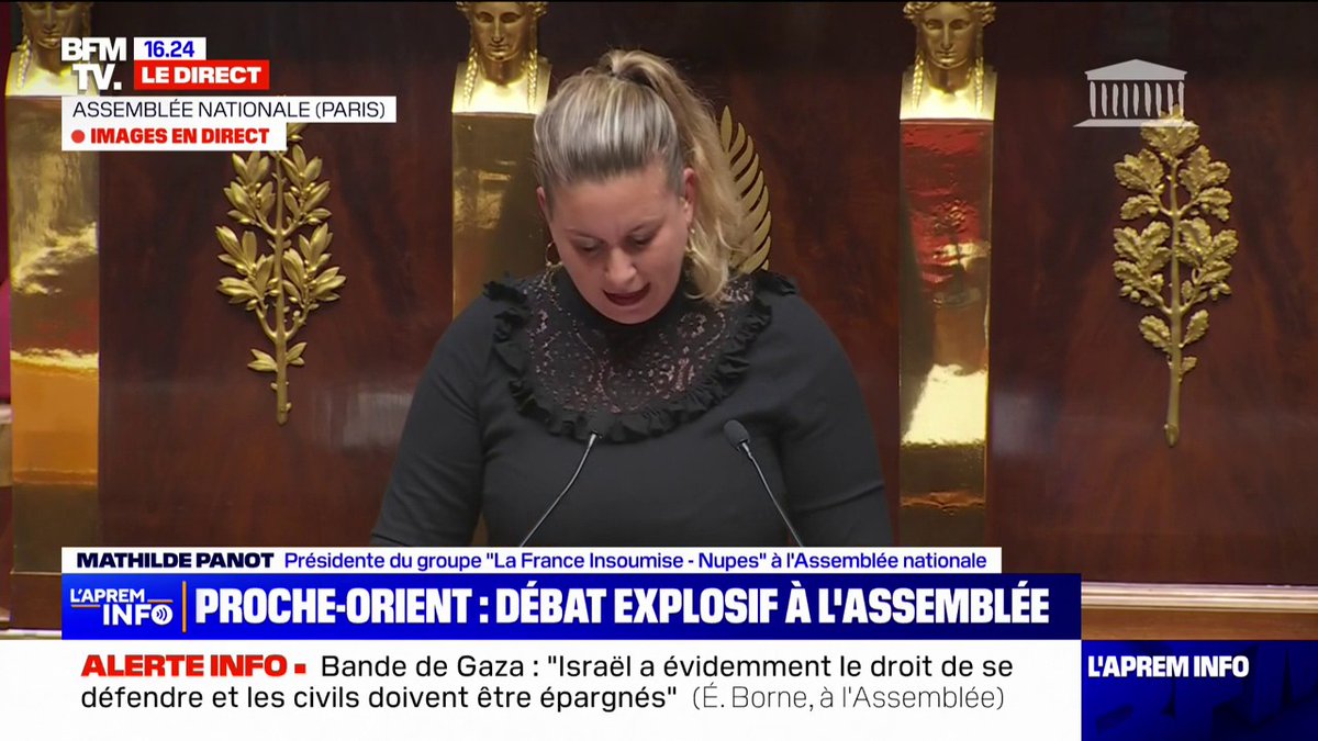 Israël/Gaza: "Nos larmes ne peuvent pas être à géométrie et géographie variables", affirme Mathilde Panot (LFI)