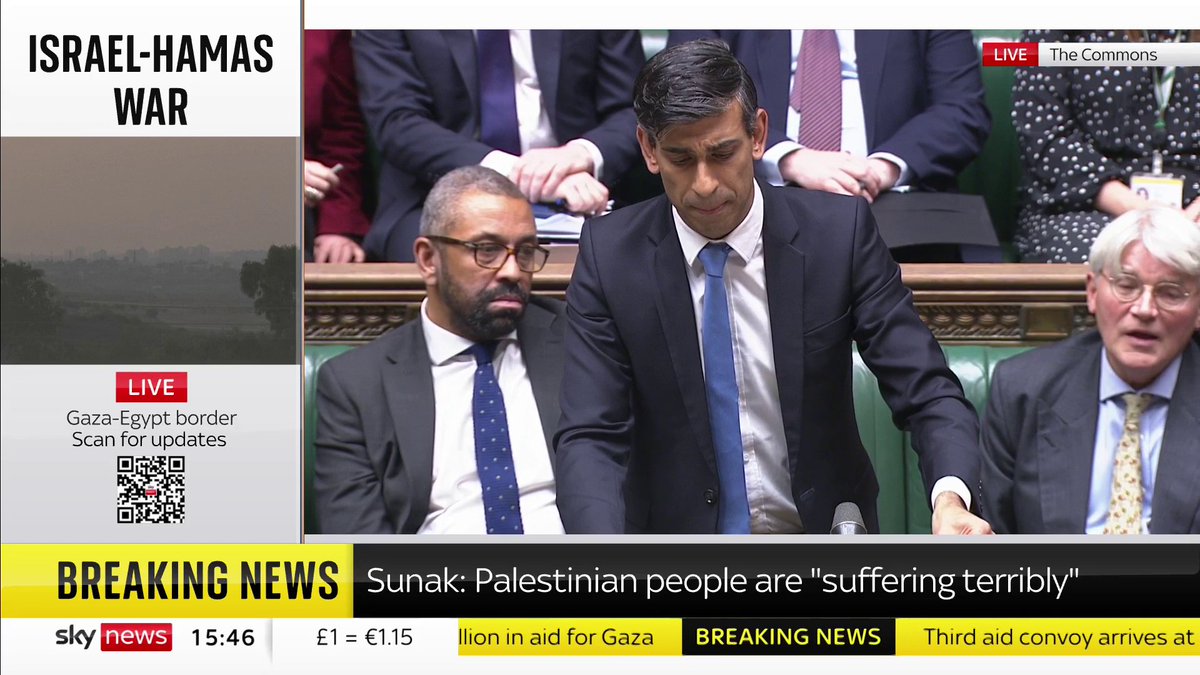 The Prime Minister says the UK government believes that an explosion at a Gaza hospital "was likely caused by a missile, or part of one, that was launched from within Gaza towards Israel". 📺 Sky 501, Virgin 602, Freeview 233 and YouTube