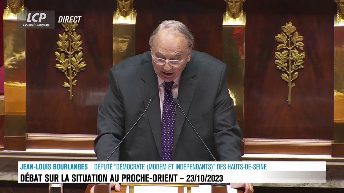 "La rupture introduite ces dernières années dans la politique israélienne par les gouvernements successifs de M. Nétanyahou n'est certainement pas la cause unique de la situation nouvelle, mais elle y a puissamment contribué", déclare Jean-Louis Bourlanges. #DirectAN #Israel #Gaza