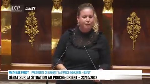 ❌ "Depuis 2 semaines, nous sommes repeints en antisémites par des irresponsables. Notre tort : appeler à la #paix et parler de crimes de guerre" ☮️ "Nous condamnons les crimes de guerre. Tous, sans exception ! C'est le courage de la paix." Mathilde Panot #Gaza #CessezLeFeu