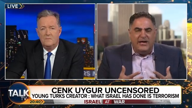 "I'm trying to get you to wake up and snap out of this trance. You cannot keep doing this. It is ruining your moral fibre." Cenk Uygur gives his impassioned message to Israel. Cenk Uygur | Piers Morgan | #PMU