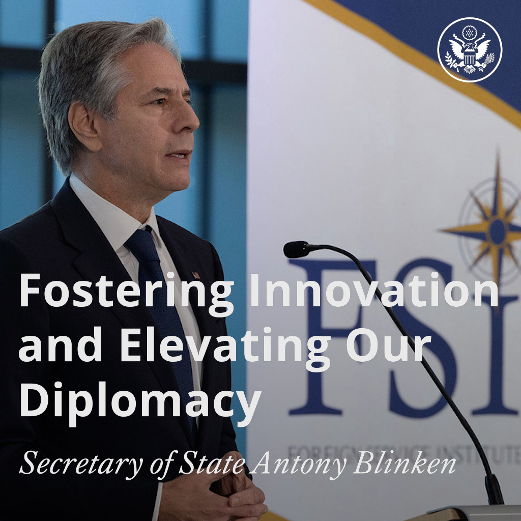 We’re innovating and elevating our diplomacy to meet the challenges of today. At Foreign Service Institute, Secretary Antony Blinken shared how our modernization agenda is progressing, from standing up new offices to engaging more with Americans.