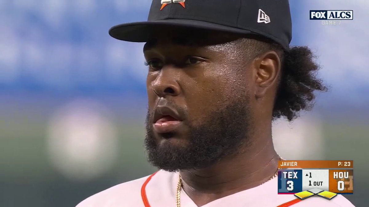 Cristian Javier is being pulled from the game in the first 📺: FOX/FS1